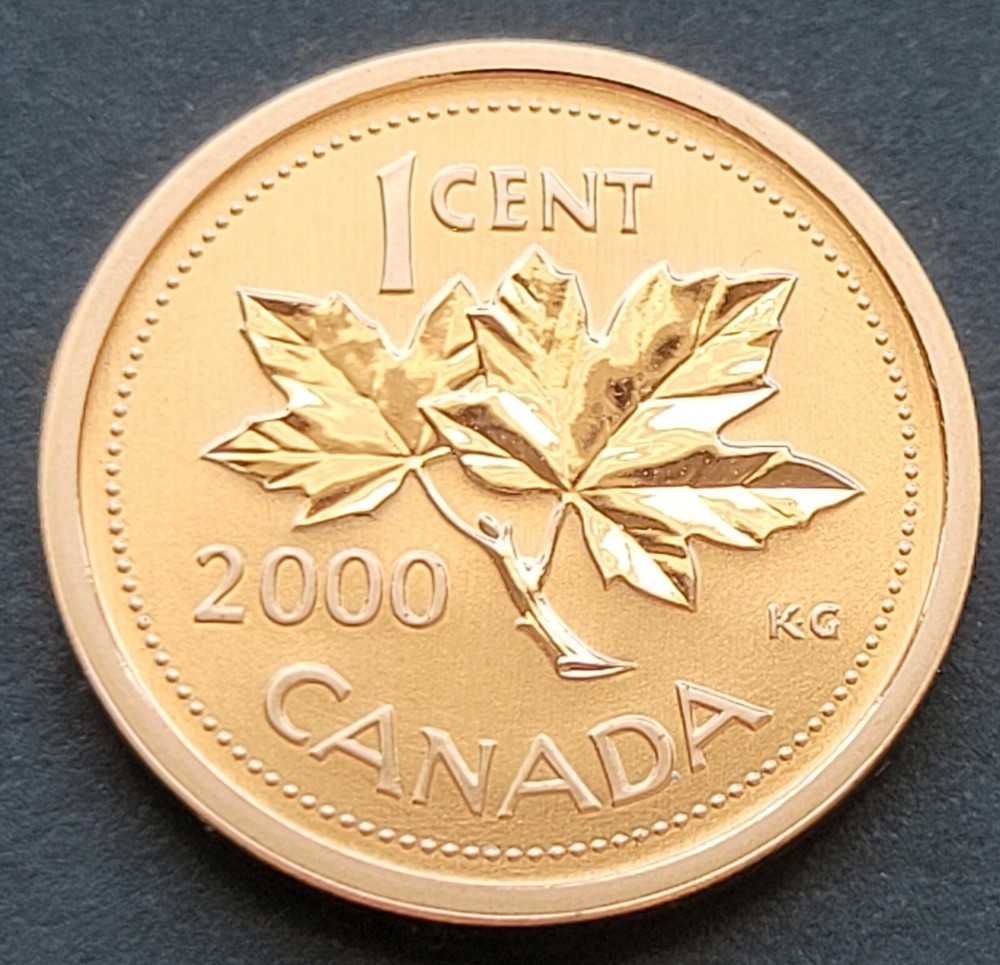 ***  CANADA  ONE  CENT  2000  ***  SPECIMEN  ***  NON  MAGNETIC  ***