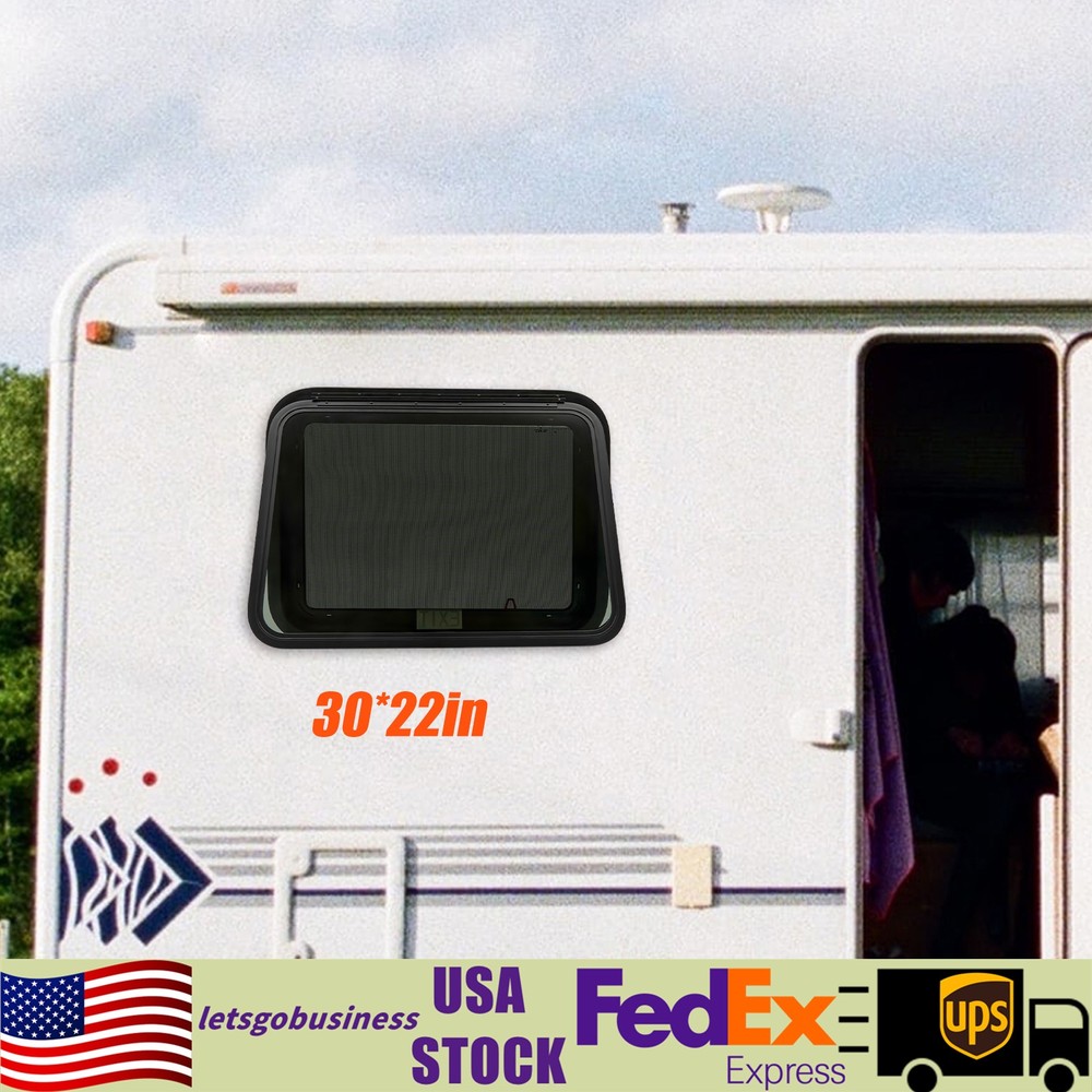 30" Width X 22" Height RV Window Cargo Trailer RV Push Out Window W/ Screen