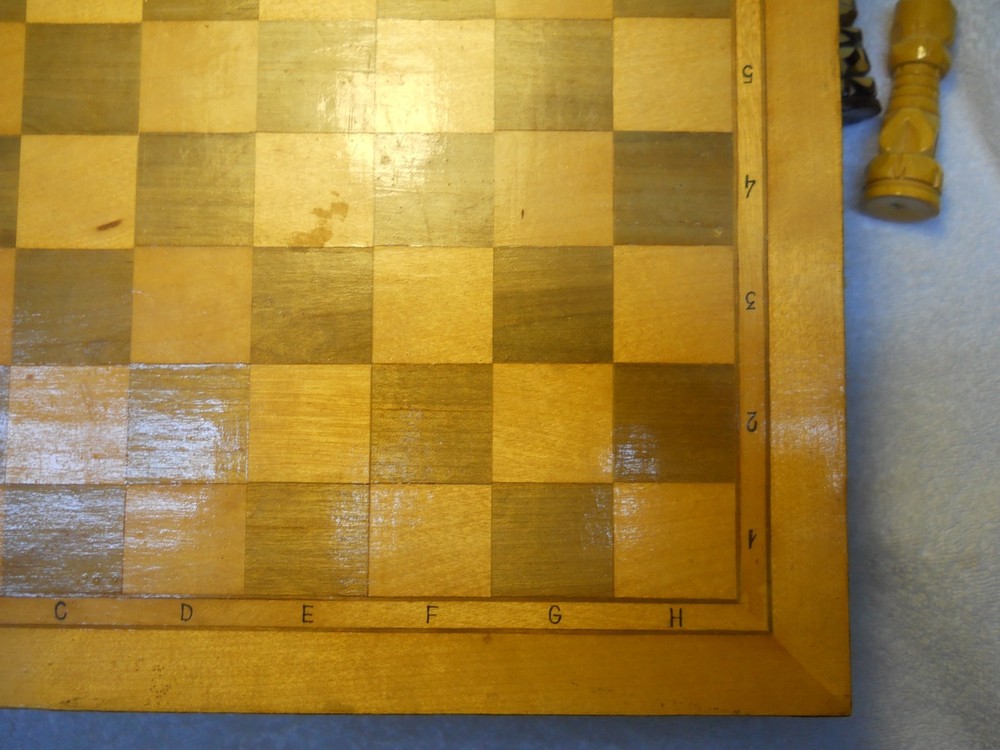 Hand Carved Russian Chess Set with Box