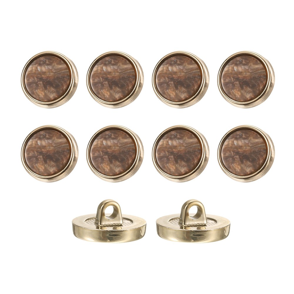 10Pcs Round Button, 18mm/0.7" Resin Decorative Pattern Button, Dark Coffee