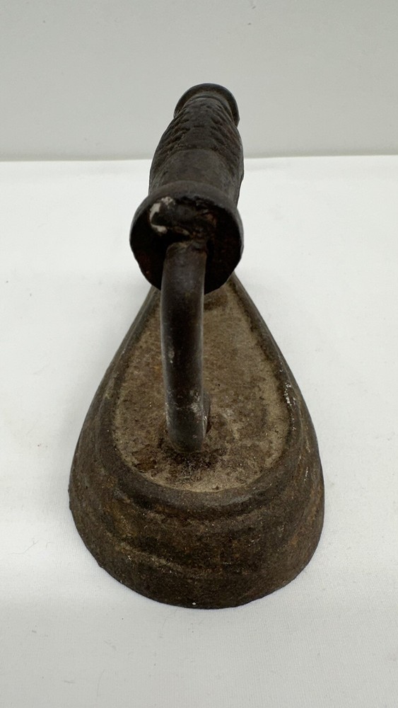 Antique Cast Iron sad Iron Collar Sleeve hammered handle