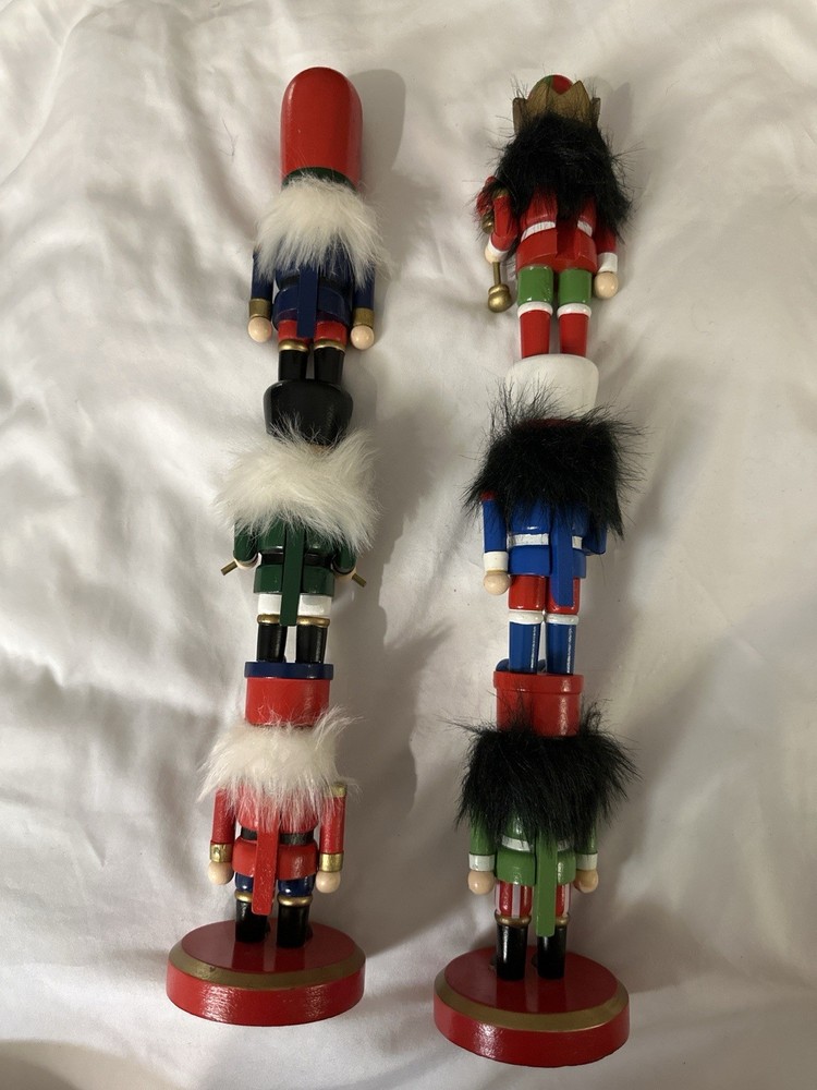 Three Soldiers Nutcrackers Stacked.