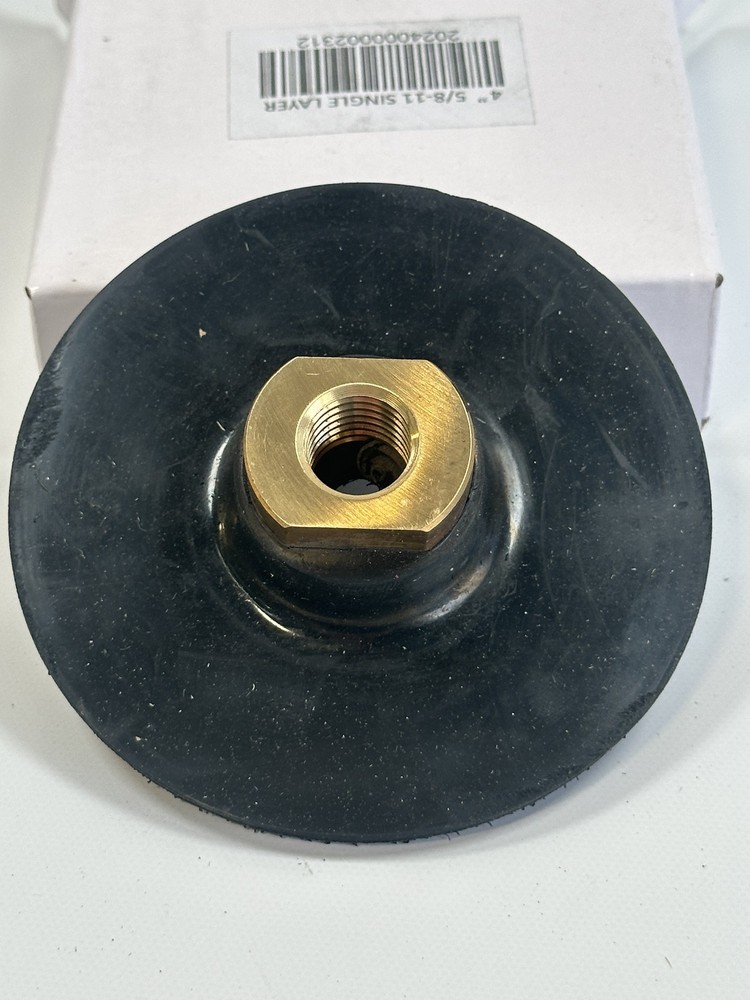 4" Rubber Backer Pad Hook & Loop 5/8"-11 Thread (LOT OF 3)