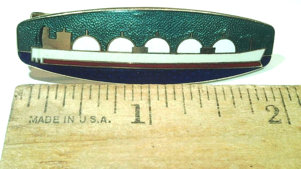 VINTAGE GENERAL DYNAMICS QUINCY SHIPBUILDING TIE CLASP-EMPLOYEE REWARD