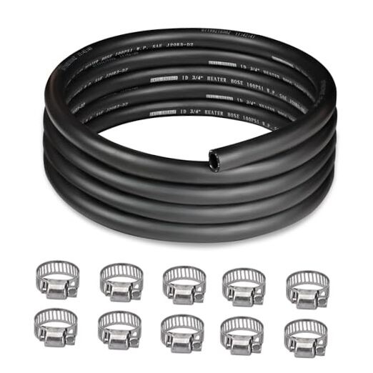 3/4" Heater Hose 10FT Coolant Radiator Hose With 10PCS Clamps 3/4 10FT