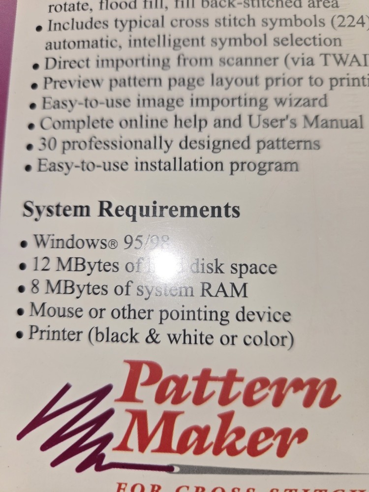 NEW HobbyWare Pattern Maker for Cross Stitch Version 3.0 Windows Program CD