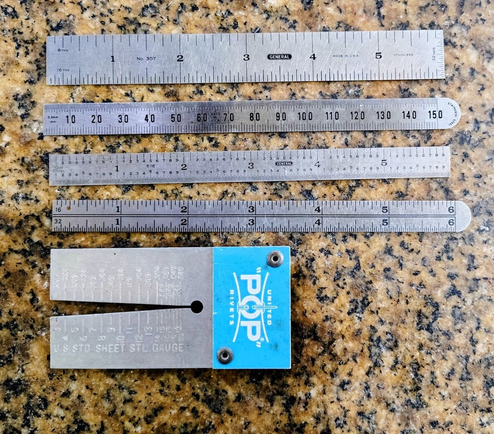 🗽SHEET STEEL GAUGE AND FOUR RULES