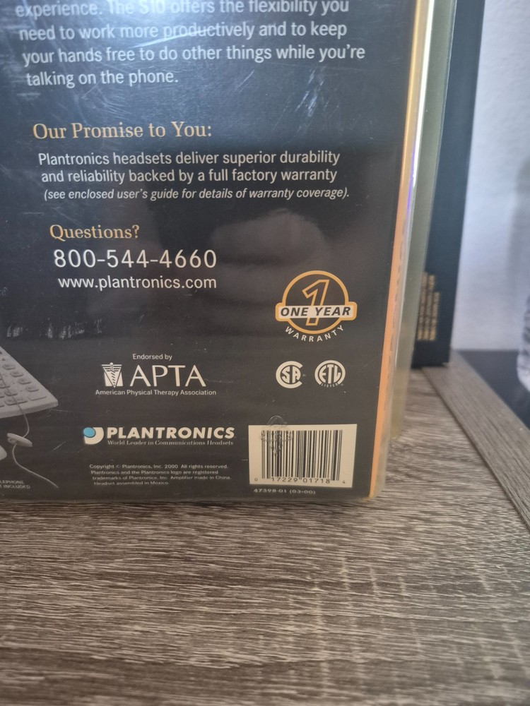 Plantronics Model S10 Telephone Headset System New In Box