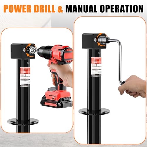 Upgraded 2-in-1 A-Frame Trailer Jack, Switch Between 5000lbs Foot Plate & 2000