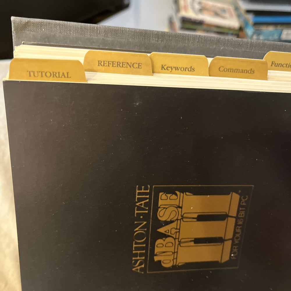 Vintage Computer Software Manual Book Database Three For 16 Bit Pc 1984 + Discs