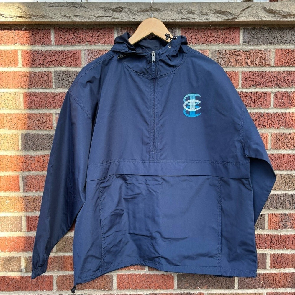 Champion Navy Blue 1/2 Zip Pullover Windbreaker Jacket