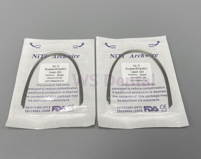 10 pcs Dental Ortho Arch Wire Super Elastic Ni-ti Ovoid Form Round Rectangular