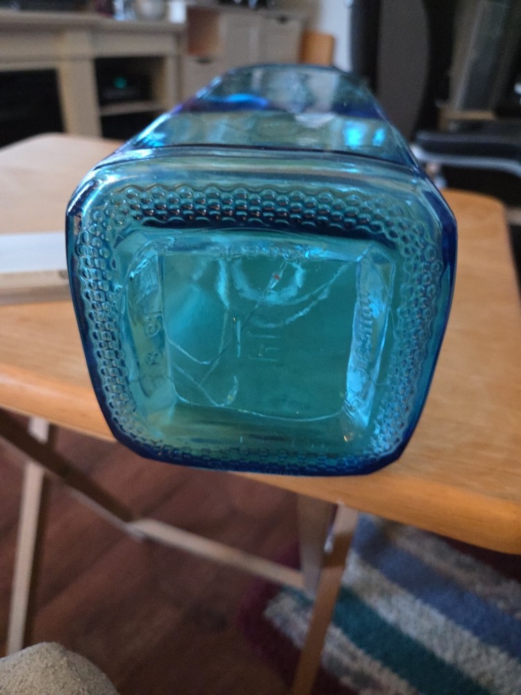 Decorative Blue Tinted Glass Bottle