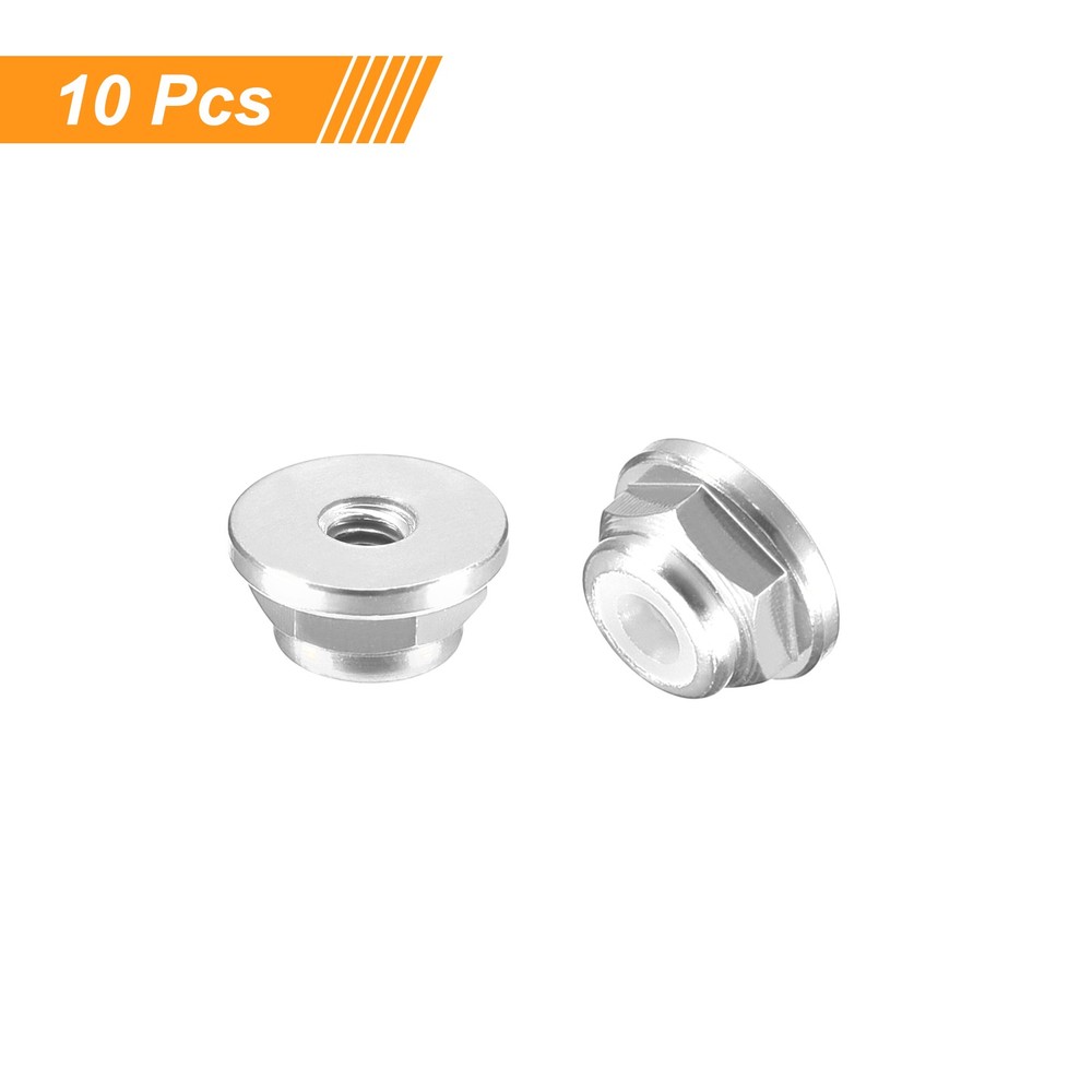 Nylon Insert Hex Lock Nuts, 10pcs - M2x0.4mm Self-Locking Nut(Silver)