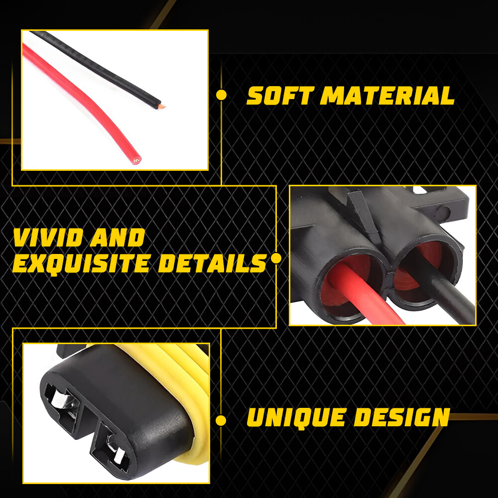 Wire Pigtail Female S H11 Two Harness Head Light Low Beam Socket Connector Plug