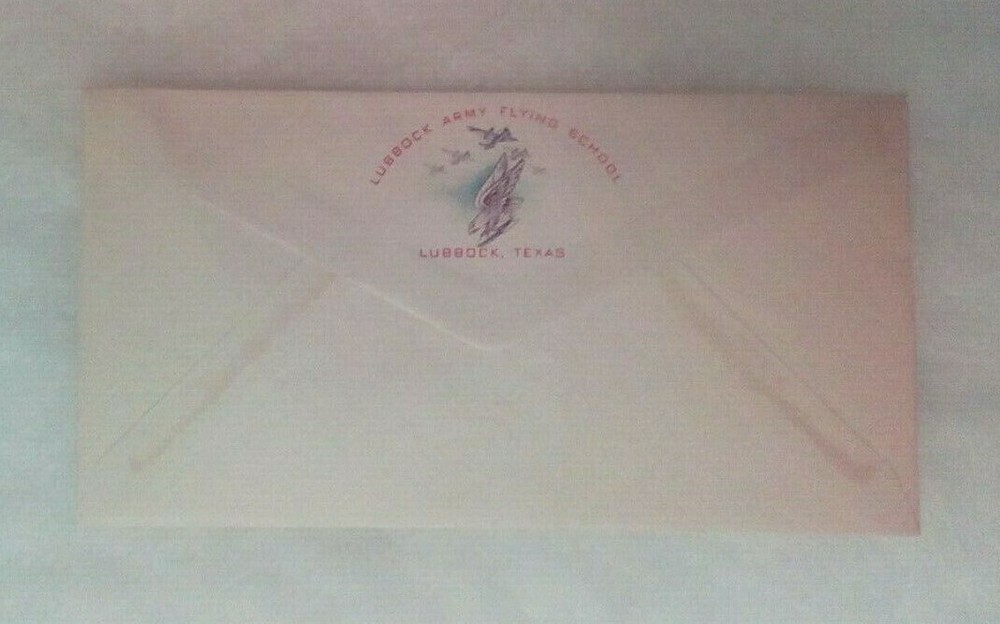 1943 Lubbock Army Flying School Envelope - Eagle, Plane, Bomb - 7 Available!