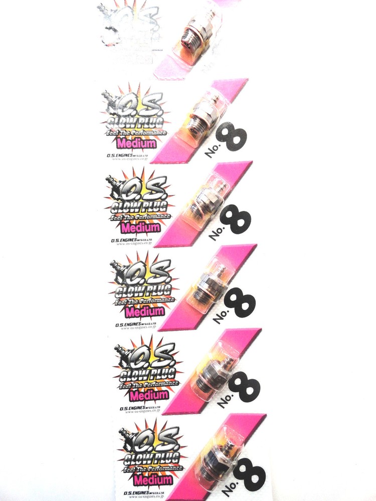 OS No.8 #8 Medium Nitro Glow Plug - 6 Pack 71608001