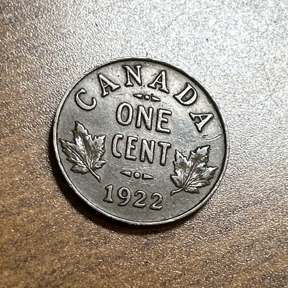 1922 Canada Small Cent George V XF Brown