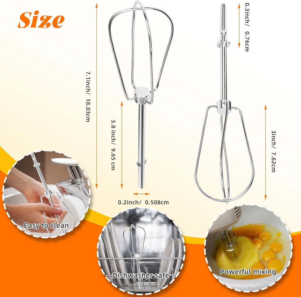 Hand Mixer Beaters for Kitchenaid, W10490648 Beaters Attachments Compatible with
