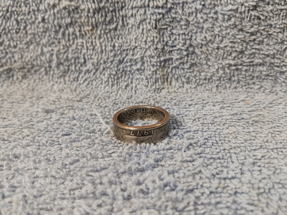 1977 Washington Quarters, coin ring, size 8
