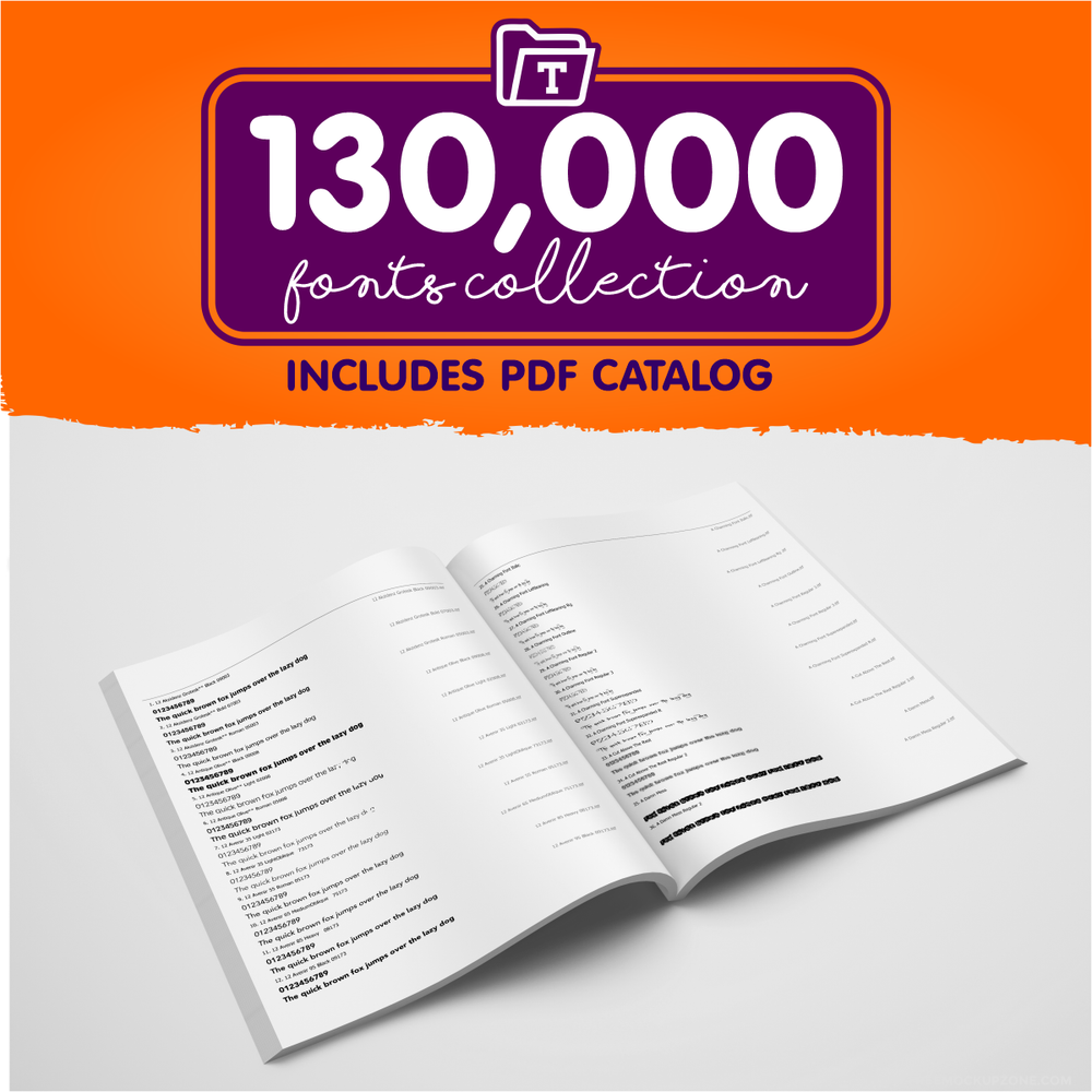 130,000 FONTS COLLECTION (Includes PDF catalog)