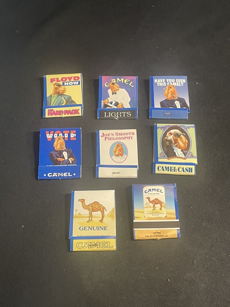NOS Camel and Joe Cool 8pc Matchbook Lot