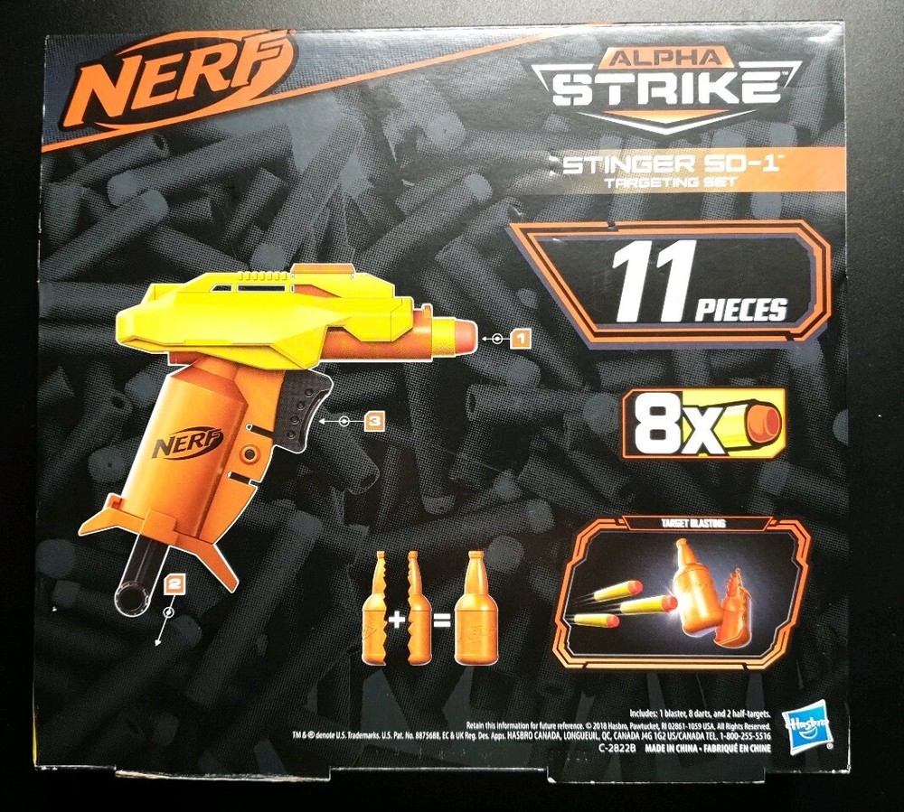New Nerf Alpha Strike Stinger SD-1 - 11 Piece Targeting Blaster Set