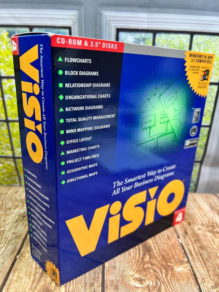 Visio CD Rom & 3.5" Disks Version 4 Windows 95 and 3.1 Compatible