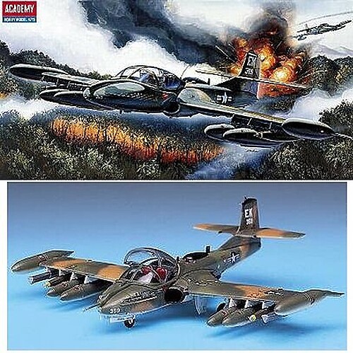 Academy A-37B Dragonfly - Plastic Model Airplane Kit - 1/72 Scale - #1663