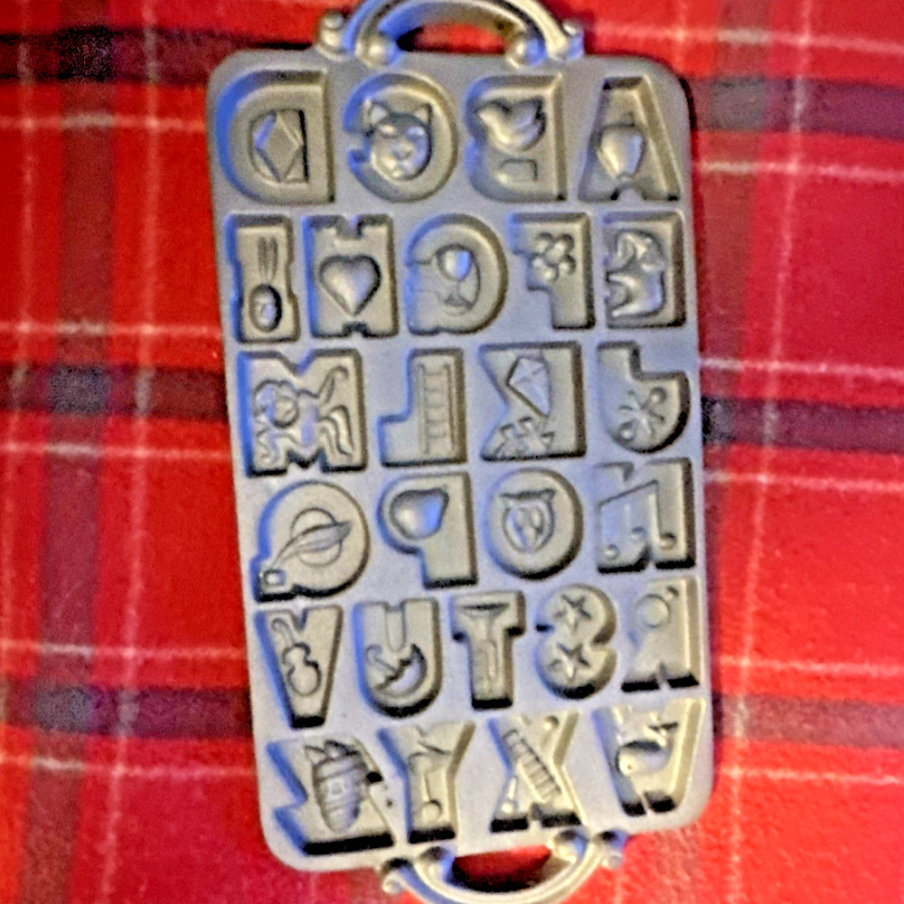 John Wright & Medway Cast Iron Alphabet Shape Mold with Original Box