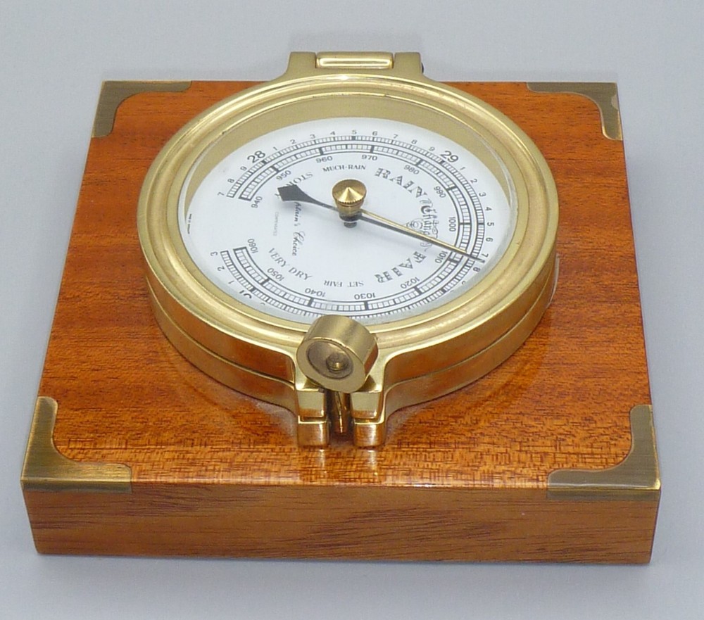 SOLID BRASS COMPENSATED SHIP’S BAROMETER, MADE IN GERMANY