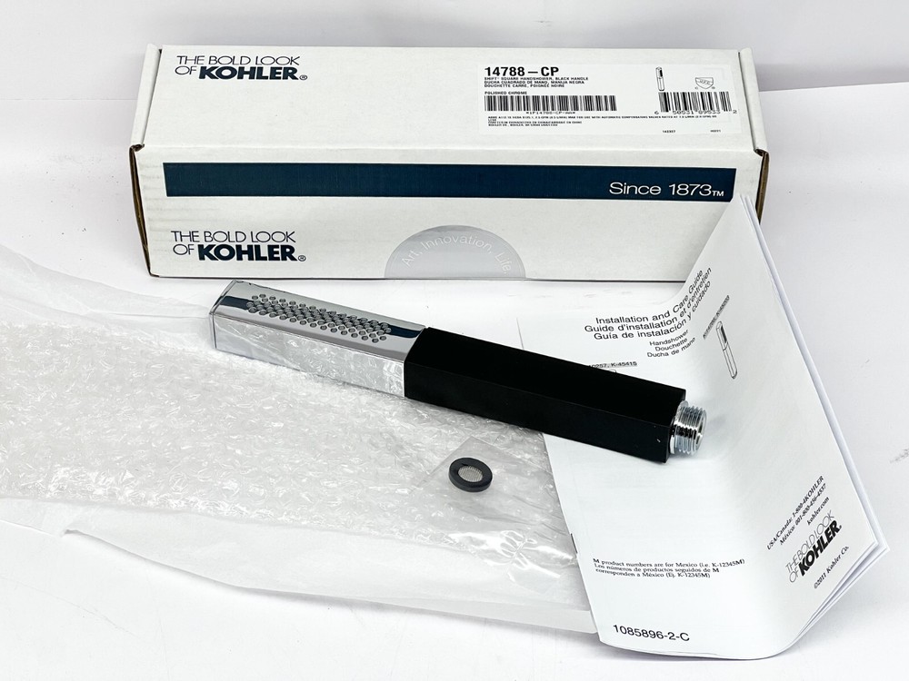 Kohler Shift Square multifunction 2.5gpm handshower Black handle Polished Chrome