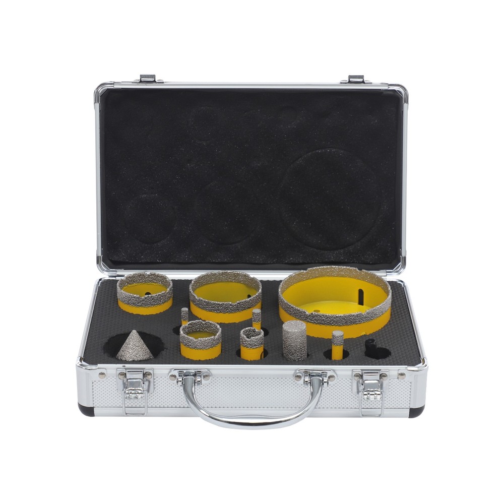 10Pcs Drill Bits, Diamond Drill Bits Kit, Professional Drilling Tool Set Toolbox