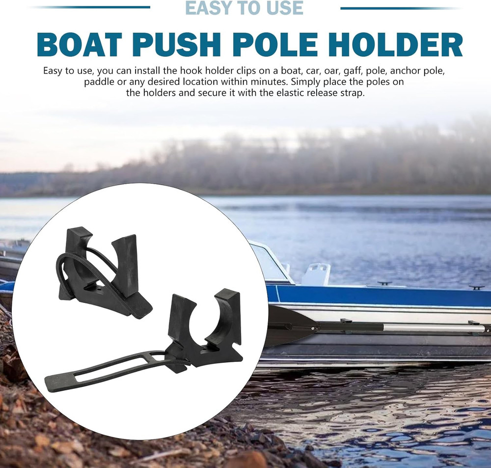 Boat Hook Holder Clips Replacement for SOF-LOC Gaff Hook Holder with Rubber Spri