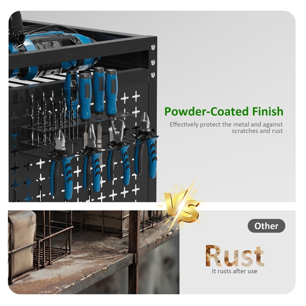 VDEVY Power Tool Organizer Cart, Rolling Tool Drills Holders Storage Rack on ...