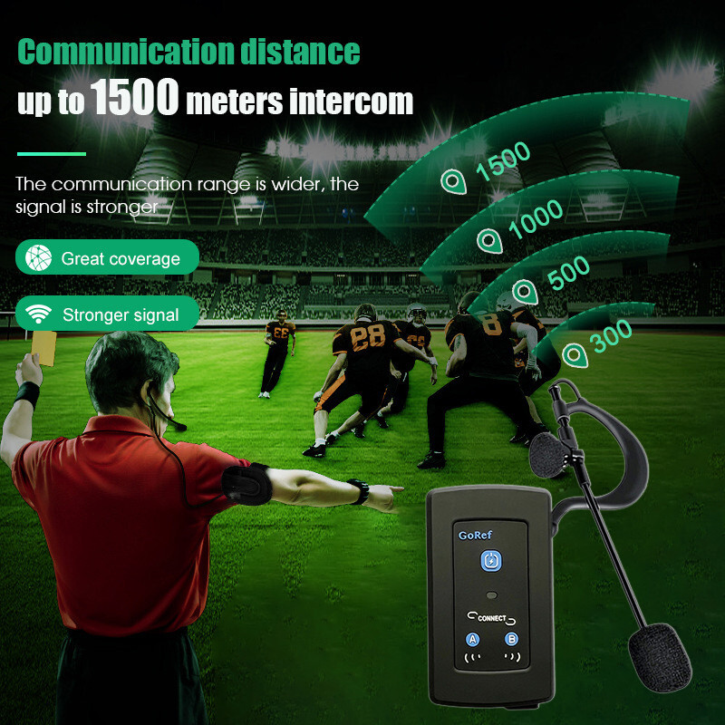 Full Duplex Bluetooth Football Soccer Referee Intercom Headset Kit