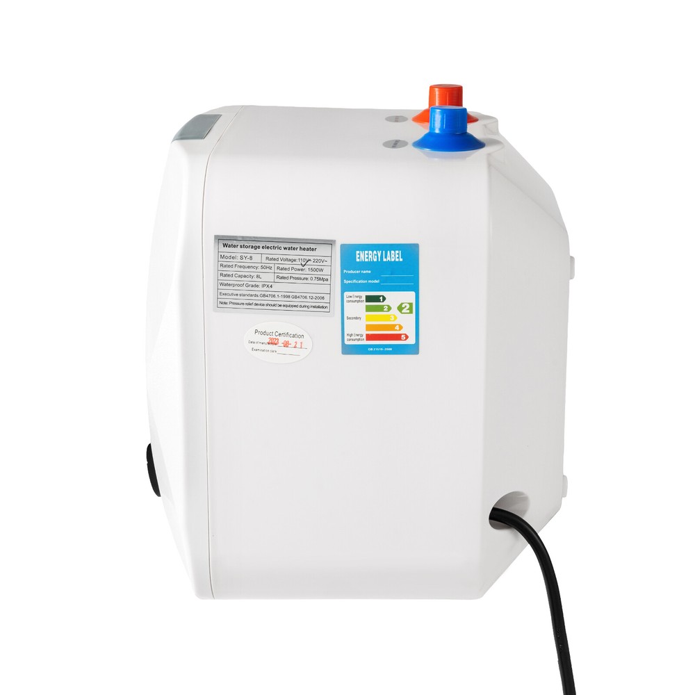 8L 1500W Under Sink Electric Instant Hot Water Heater Mini Small Water Tank