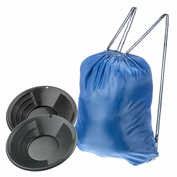 12" & 10" Black Gold Pan Panning Kit with Blue Carrying Pack