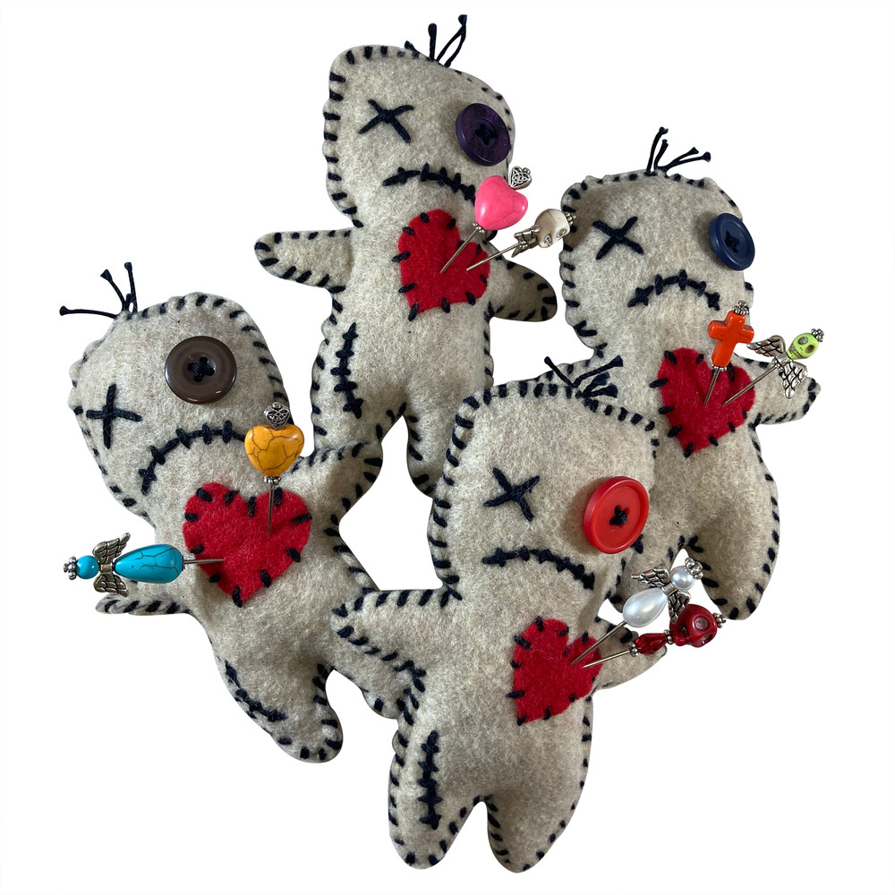 Voodoo Doll with Voodoo Pins Dark Magic Witchcraft Spell Cursed Dolls Heart