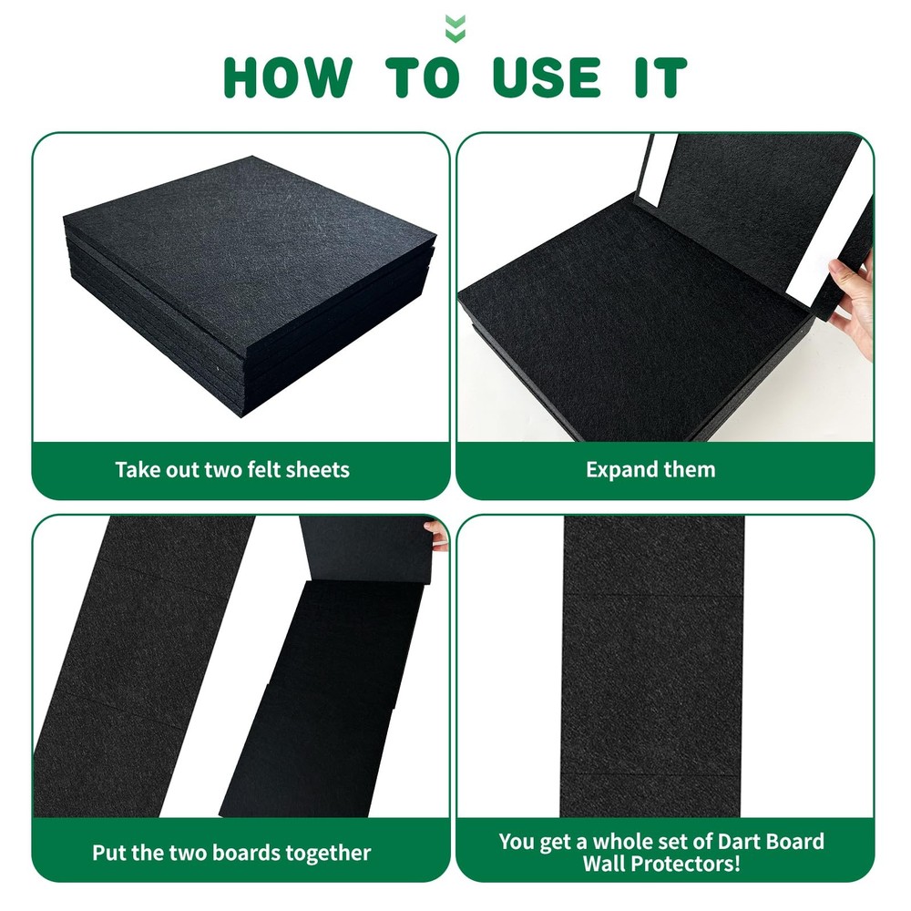 Dart Board Wall Protector Self-Adhesive Surround black