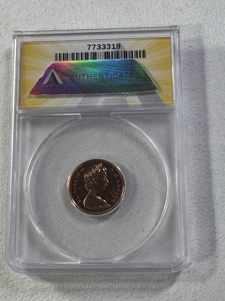 1969 Canada 1 Cent Proof Like Graded MS 68 RD Cameo by ANACS