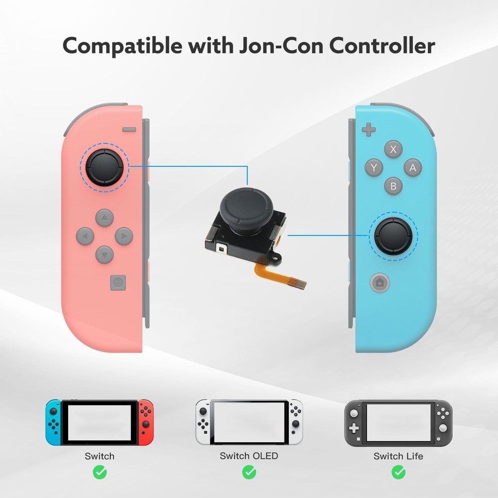 TMR Hall Effect Joystick for Switch JoyCon, OLED & Lite - No Drift Replacement