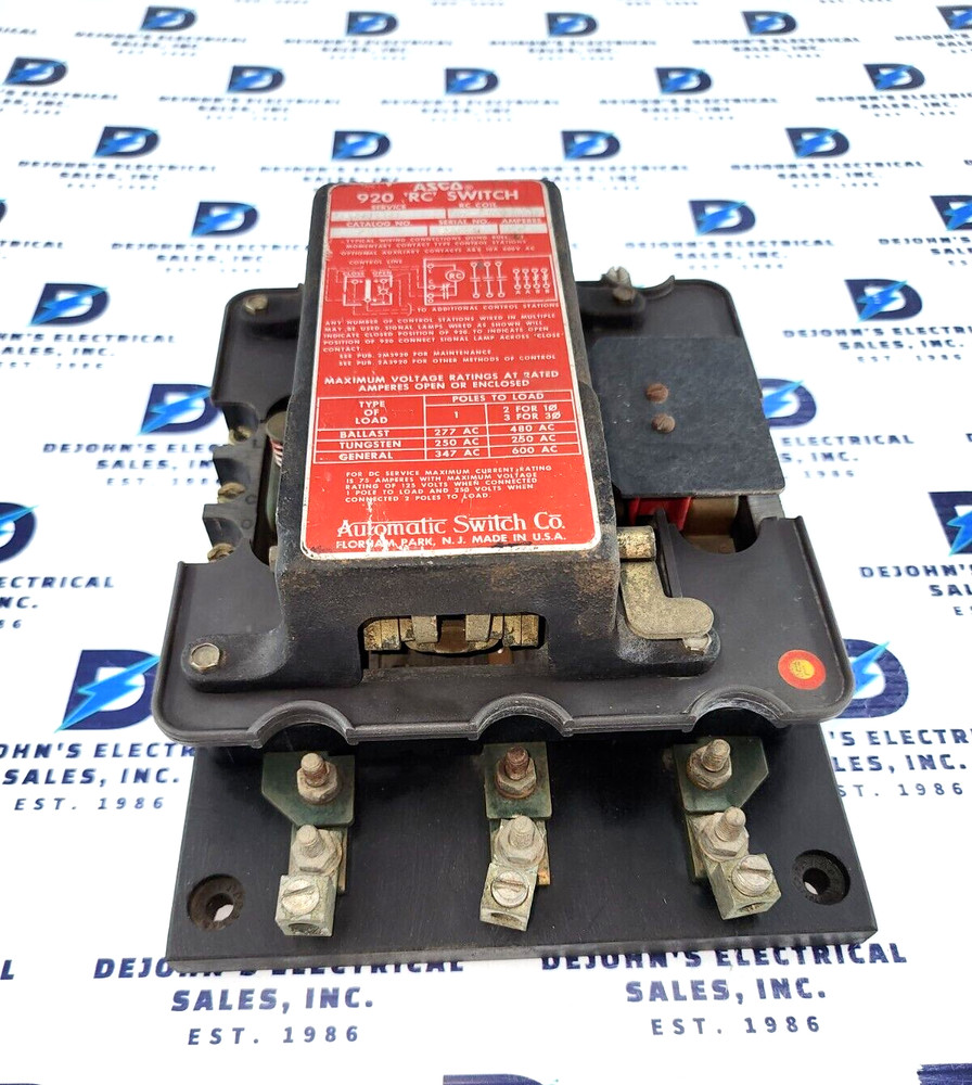 ASCO 927P RC SWITCH 75 AMPS
