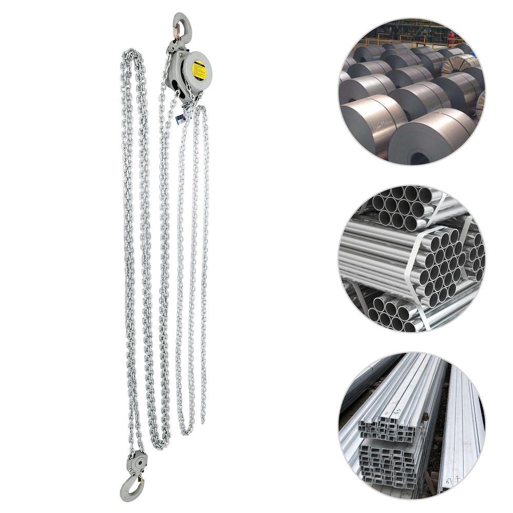 3 Ton Chain Hoist with 20 FT Lifting Chain Hook Latch Overhead Rigging