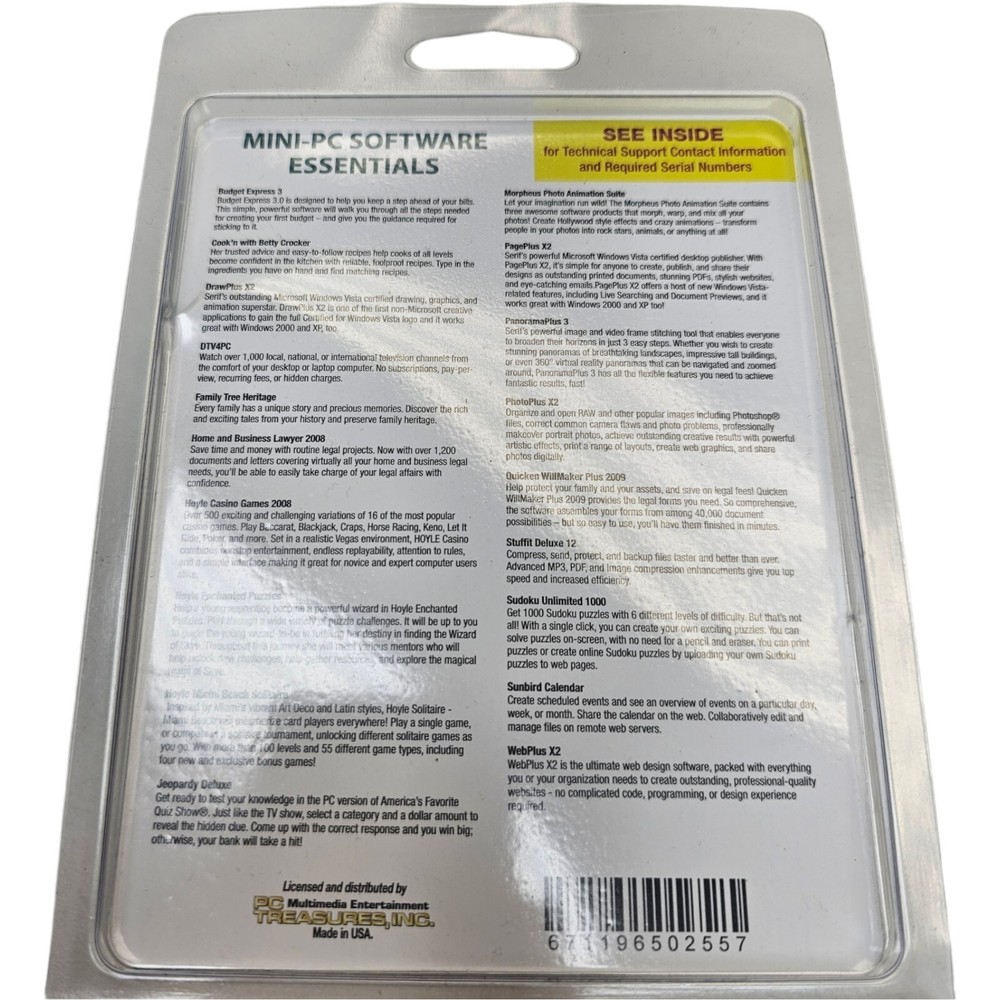 Mini-PC Software Essentials 1 & 2, 19 & 17 Programs On 1 USB Drive