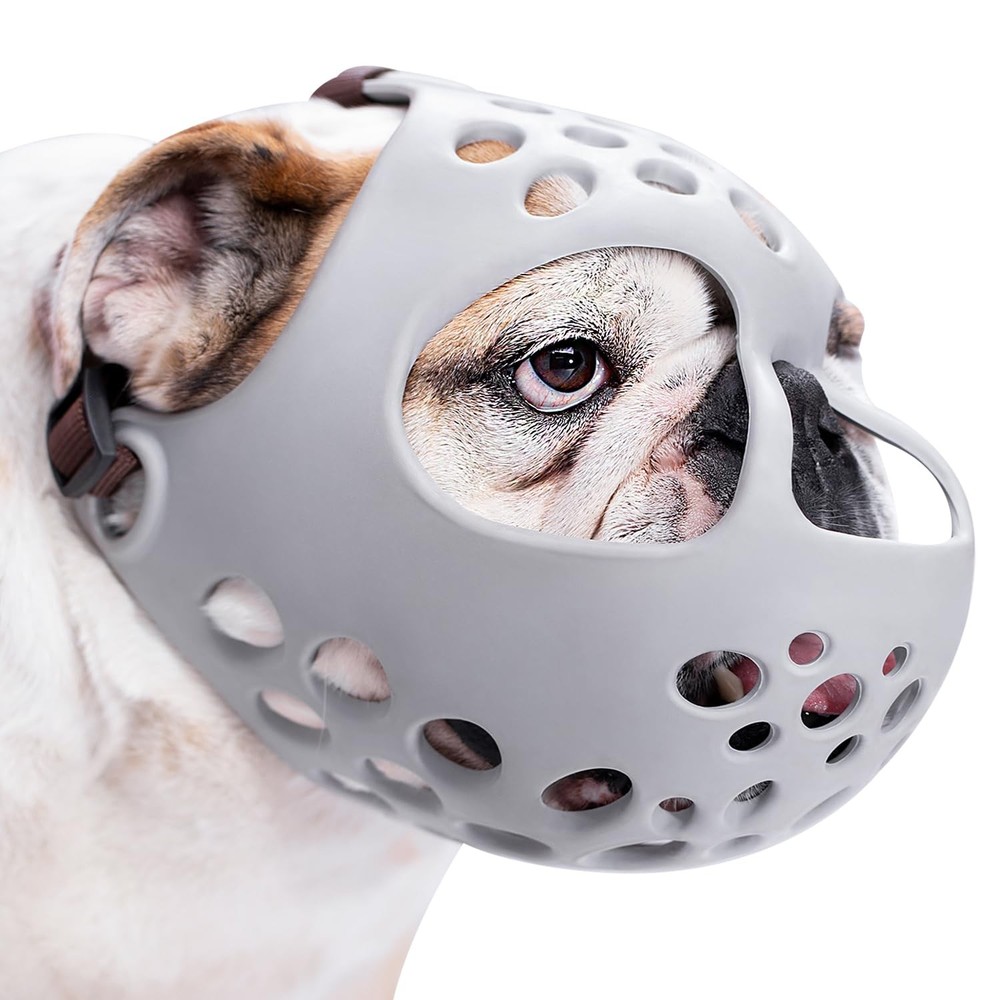 Short Snout Soft Silicone Flat Faced Biting Chewing Licking Dog Muzzle Safe