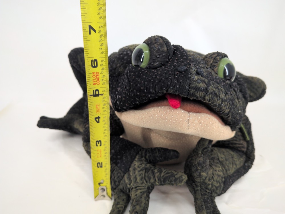 Folkmanis Frog Puppet Plush Toad Full Body Hand Puppet Bumpy Green Creative Play