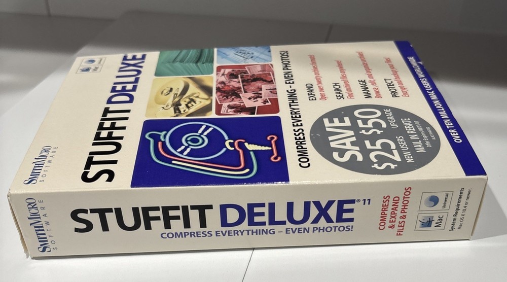STUFFIT DELUXE Version 11 Vintage Software SmithMicro Mac OS X 10.4 Or Later