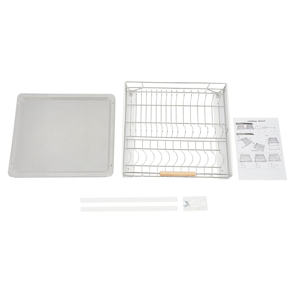 Modern Pull Out Drawer&Bottom-Mounted Slide Out Storage Shelf Silver, White New