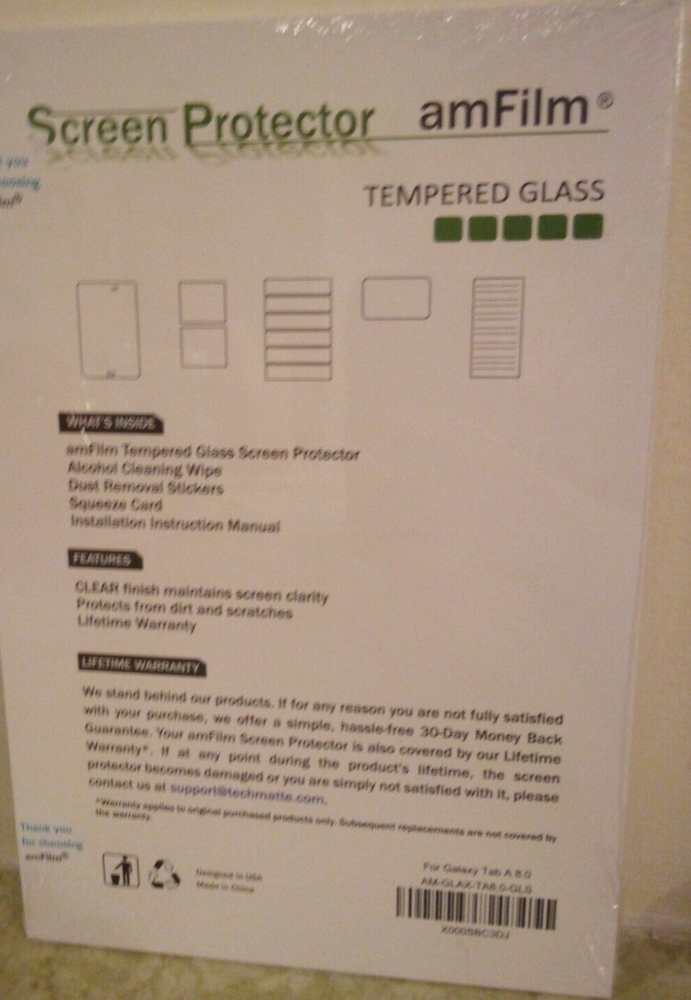 New Screen Protector Tempered for Galaxy Tab A 8.0
